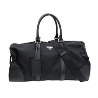 黑色 尼龍 和 Saffiano 皮革 旅行袋 兩用包【PRADA 普拉達】 2VC350