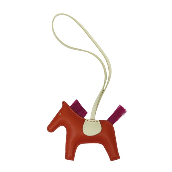 橘/米白/紫色 羊皮 Rodeo PM 飛馬 掛飾 B刻【HERMES 愛馬仕】