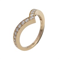 18K玫瑰金 鑽石 Josephine Aigrette 戒指 51【Chaumet 尚美巴黎】 083517