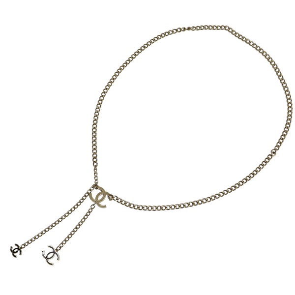 黑色漆面 雙C 金色金屬 腰鍊【CHANEL 香奈兒】