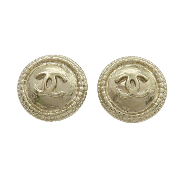 CC 圓形扣 金屬 耳環【CHANEL 香奈兒】