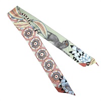 綠色 多色 絲質 絲巾 The Savana Dance Twilly【HERMES 愛馬仕】