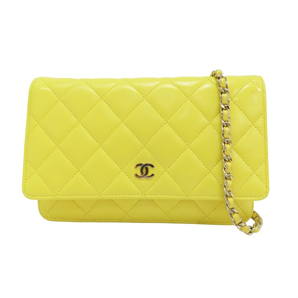 黃色 牛皮 WOC 鍊帶 肩背包 染色【CHANEL 香奈兒】 A33814