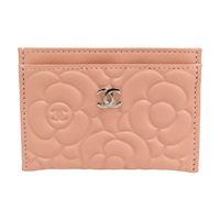 粉色牛皮 山茶花 名片夾【CHANEL 香奈兒】