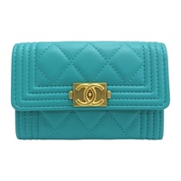 綠色羊皮 BOY 名片夾【CHANEL 香奈兒】 A80603