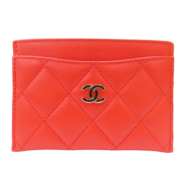 橘色 羊皮 名片夾【CHANEL 香奈兒】