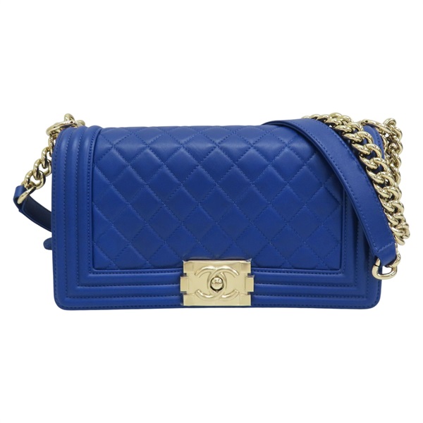 藍色羊皮 Boy25cm 肩背包 A67086 [CHANEL 香奈兒] A67086