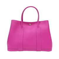 玫瑰木 Negonda牛皮 Garden Party 36 手提包 A刻 銀扣【HERMES 愛馬仕】 Rose purple