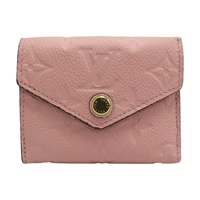 粉色 原花 牛皮 壓紋 Zoe 三折短夾 M62936【LOUIS VUITTON LV 路易威登】 M62936