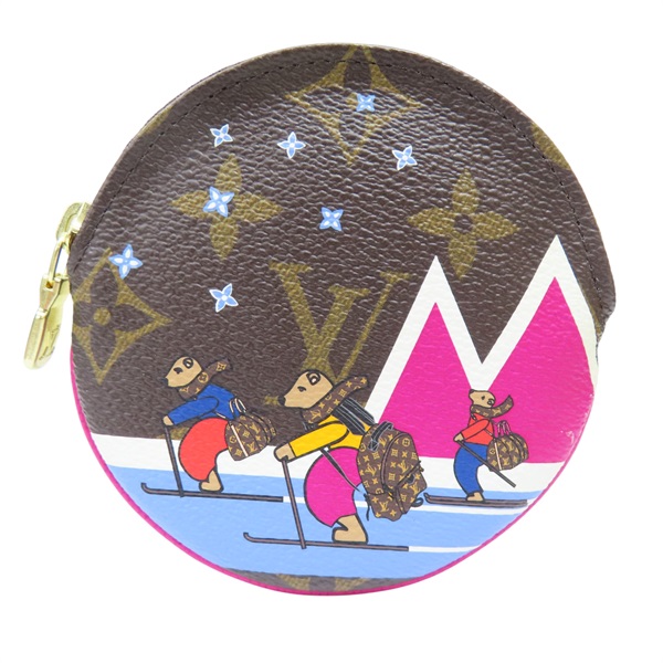 棕色 原花帆布 滑雪小熊 拉鍊零錢包 M63331【LOUIS VUITTON LV 路易威登】 M63331