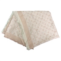 粉色 絲綢 羊絨 Monogram Shine 披肩 圍巾M79494【LOUIS VUITTON LV 路易威登】 M79494