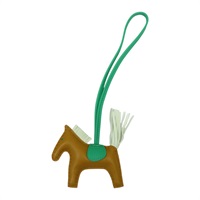 棕/淺綠/綠色 羊皮 Rodeo PM 飛馬 掛飾 U刻【HERMES 愛馬仕】