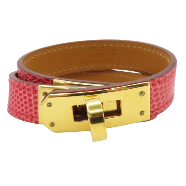 粉色 蜥蜴皮 細版手環 T刻【HERMES 愛馬仕】 T刻/ID