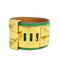 綠色 牛皮 CDC 手環 口R刻【HERMES 愛馬仕】 口R/S