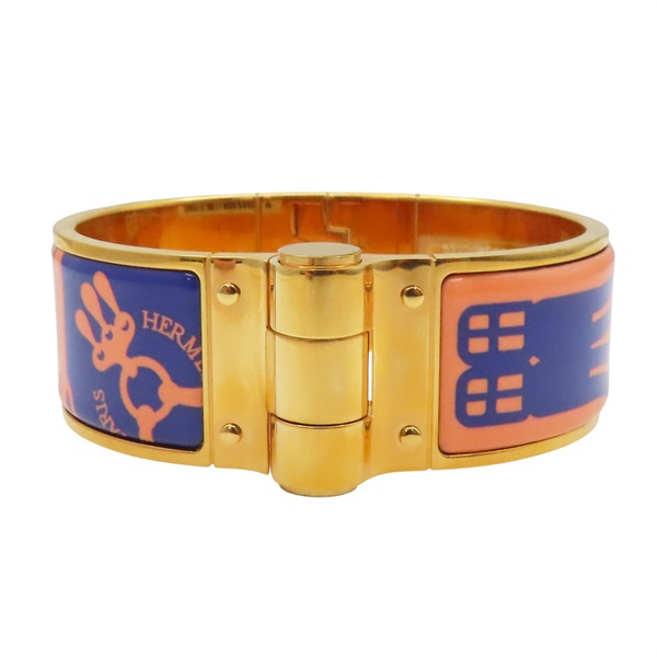 粉橘/藍色 琺瑯 手環【HERMES 愛馬仕】