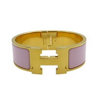 粉色琺瑯 金色鍍金 Clic Clac H 手環【HERMES 愛馬仕】