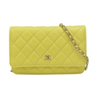 黃色 荔枝紋 牛皮 WOC 肩背包 【CHANEL 香奈兒】 AP0250