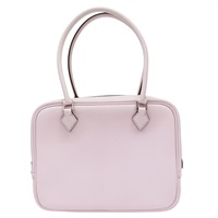 戀愛粉 Chevre皮革 Plume 手提包 K刻 銀扣【HERMES 愛馬仕】