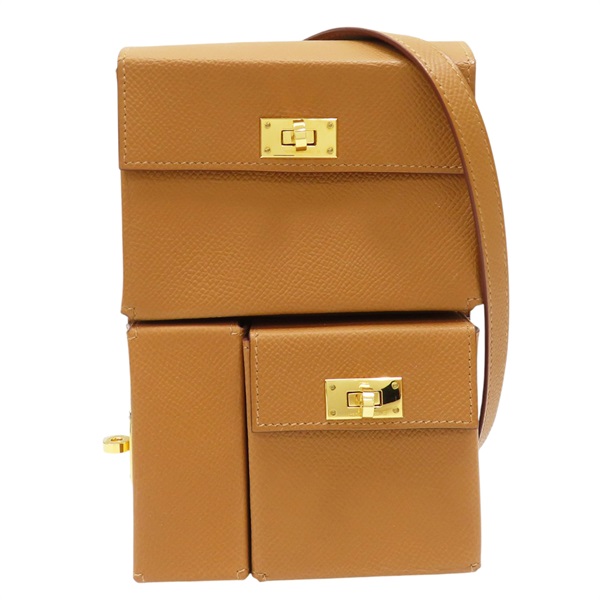 金棕色 Epsom牛革 Kelly Multipocket To Go Pouch 肩背包 W刻 金扣【HERMES 愛馬仕】