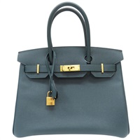 松柏綠色 Swift牛皮 Birkin 30 柏金包 手提包 D刻 金扣【HERMES 愛馬仕】