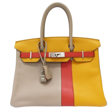 斑鳩灰/橙/赭石紅 TC/Swift牛皮 Birkin Kazak 30 柏金包 手提包 □P刻 銀扣【HERMES 愛馬仕】