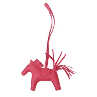 粉色 羊皮 Rodeo PM 掛飾 Y刻【HERMES 愛馬仕】