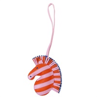 橘粉色 牛皮 馬頭 掛飾【HERMES 愛馬仕】