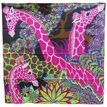 粉色 The Three Graces 絲綢 絲巾 90*90【HERMES 愛馬仕】