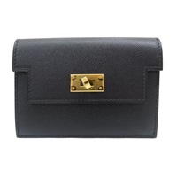 黑色 Epsom牛皮 Kelly Pocket Slim 短夾 W刻 金扣【HERMES 愛馬仕】