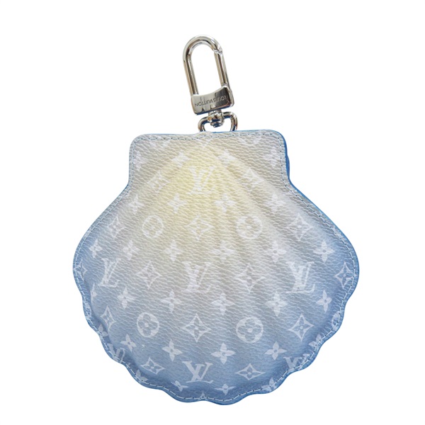 藍白色 牛皮 珍珠貝殼 Shell 吊飾 零錢包【LOUIS VUITTON LV 路易威登】 M02620