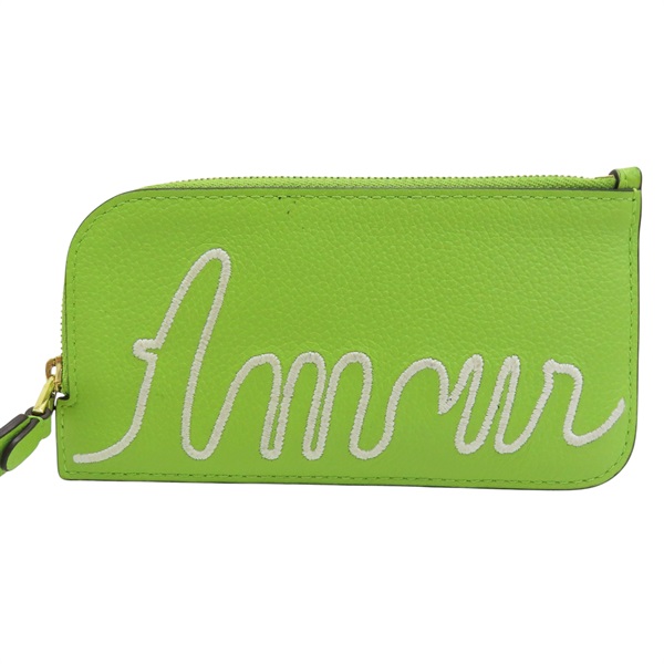 綠色 牛皮 拉鍊 零錢包【Delvaux 德爾沃】