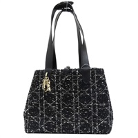 黑色 粗花呢 籐格紋 Toujours 肩背包【Dior 迪奧】