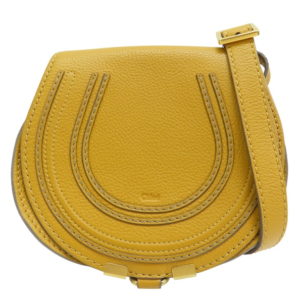 黃色 牛皮 Small Marcie 肩背包【Chloe 克羅伊】