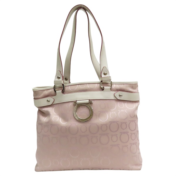 粉色 Gancini 帆布 手提包【Salvatore Ferragamo 費拉格慕】 FH-217298