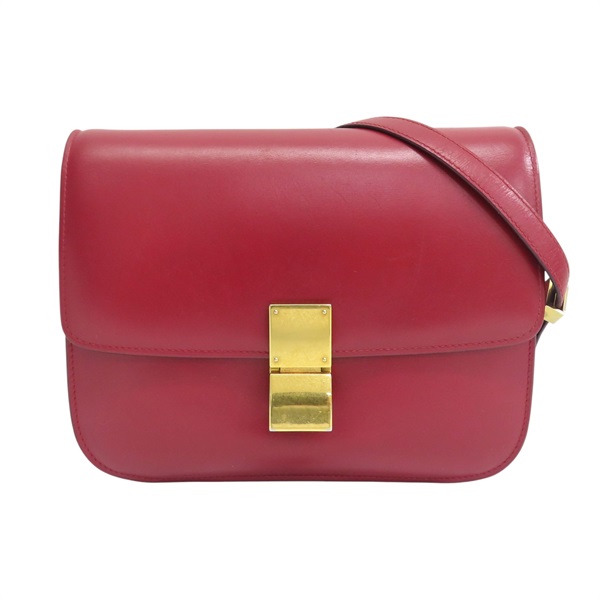 紅色牛皮 Classic box 肩背包【CELINE 賽琳】
