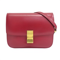紅色牛皮 Classic box 肩背包【CELINE 賽琳】