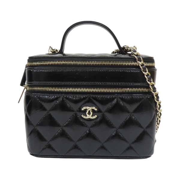 黑色 牛皮 菱格紋 化妝包 兩用包【CHANEL 香奈兒】