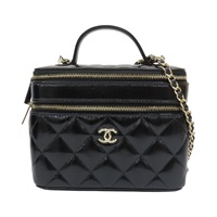 黑色 牛皮 菱格紋 化妝包 兩用包【CHANEL 香奈兒】