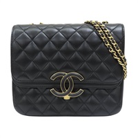 黑色 羊皮 菱格紋 CC Chic Flap 鍊帶 肩背包【CHANEL 香奈兒】