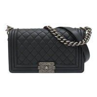 黑色 菱格紋 羊革 Boy 25 鍊帶 肩背包 【CHANEL 香奈兒】 A67086