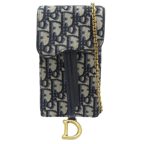 藍色 緹花帆布 手機包 肩背包【Dior 迪奧】