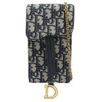 藍色 緹花帆布 手機包 肩背包【Dior 迪奧】