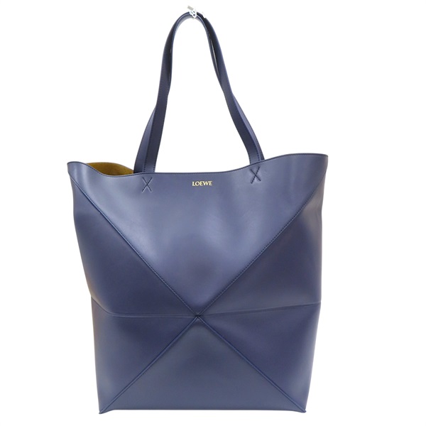 深藍色 牛皮 超大型 Puzzle Fold 托特包 肩背包【LOEWE 羅威】