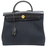 黑色 帆布 Herbag 31 兩用包 U刻【HERMES 愛馬仕】