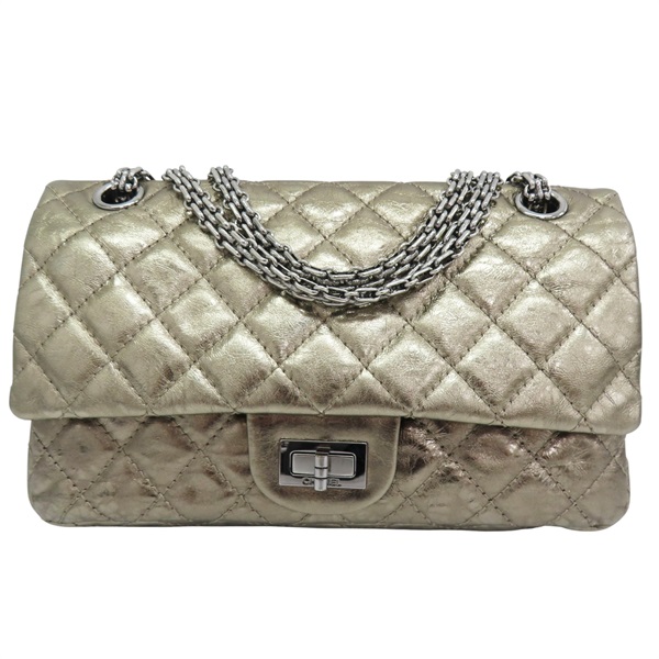 金色 牛皮 2.55 23CM 鍊帶 肩背包【CHANEL 香奈兒】 A37586