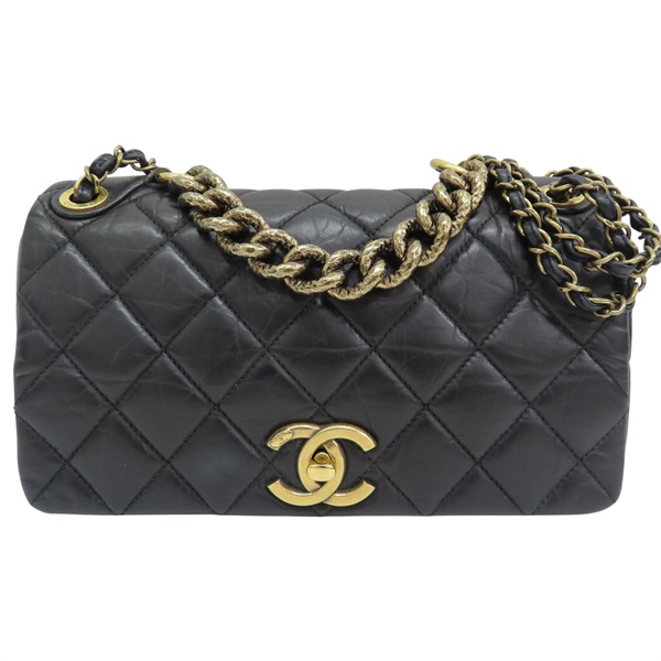 黑色 牛皮 兩用包 金釦 無卡【CHANEL 香奈兒】