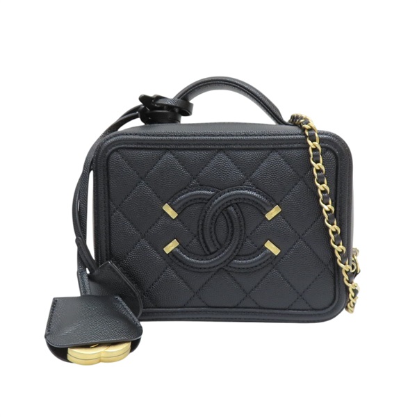 黑色 牛皮 CC Filigree Vanity 肩背包 A93342【CHANEL 香奈兒】 A93342
