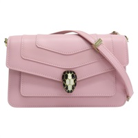 粉色牛皮 蛇頭包 Serpenti Forever East-West 肩背包【BVLGARI 寶格麗】