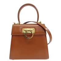 棕色牛革 Iconic Top Handle 兩用包【Salvatore Ferragamo 菲拉格慕】