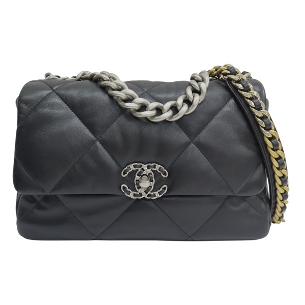 黑色羊皮 19 30CM 肩背包【CHANEL 香奈兒】 AS1161